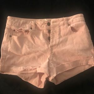 Light pink denim shorts